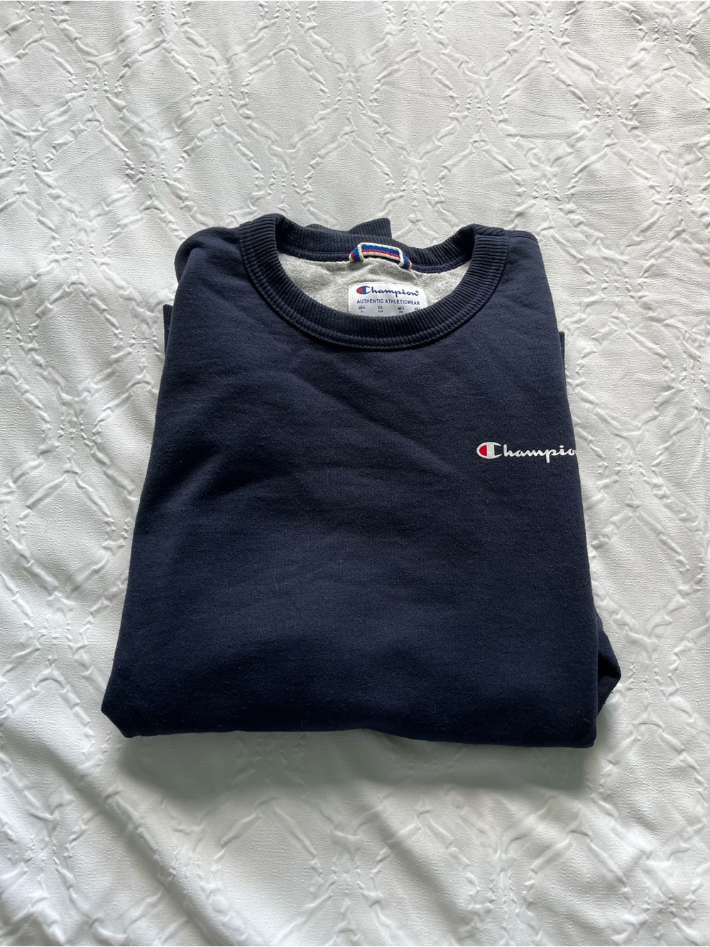 Champion Dark Blue Pullover with Script Logo